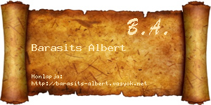 Barasits Albert névjegykártya
